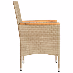 VidaXL 368121 sedia da esterno Terrazzo Seduta imbottita Legno di acacia, Rattan sintetico, Acciaio Crema, Bianco - Vista aggiuntiva 6
