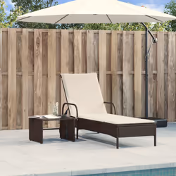 VidaXL 368309 sedia da esterno Salone Seduta imbottita Rattan sintetico, Acciaio Crema, Bianco