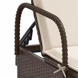 VidaXL 368309 sedia da esterno Salone Seduta imbottita Rattan sintetico, Acciaio Crema, Bianco - Vista aggiuntiva 8