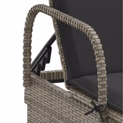 VidaXL 368310 sedia da esterno Salone Seduta imbottita Rattan sintetico, Acciaio Grigio - Vista aggiuntiva 8