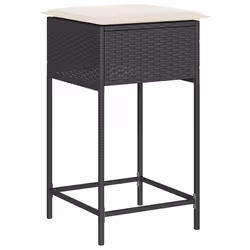 VidaXL 368317 sedia da esterno Terrazzo Seduta imbottita Rattan sintetico, Acciaio Crema, Bianco - Vista aggiuntiva 4
