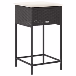 VidaXL 368317 sedia da esterno Terrazzo Seduta imbottita Rattan sintetico, Acciaio Crema, Bianco - Vista aggiuntiva 7