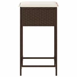VidaXL 368318 sedia da esterno Terrazzo Seduta imbottita Rattan sintetico, Acciaio Crema, Bianco - Vista aggiuntiva 5