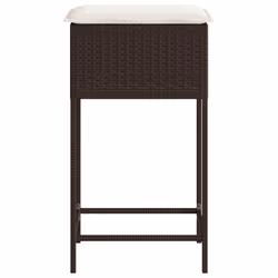 VidaXL 368318 sedia da esterno Terrazzo Seduta imbottita Rattan sintetico, Acciaio Crema, Bianco - Vista aggiuntiva 6