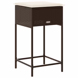 VidaXL 368318 sedia da esterno Terrazzo Seduta imbottita Rattan sintetico, Acciaio Crema, Bianco - Vista aggiuntiva 7