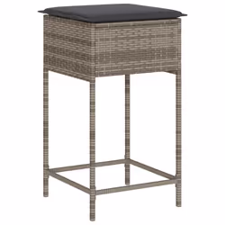 VidaXL 368319 sedia da esterno Terrazzo Seduta imbottita Rattan sintetico, Acciaio Grigio - Vista aggiuntiva 4