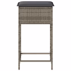 VidaXL 368319 sedia da esterno Terrazzo Seduta imbottita Rattan sintetico, Acciaio Grigio - Vista aggiuntiva 5