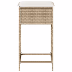 VidaXL 368321 sedia da esterno Terrazzo Seduta imbottita Rattan sintetico, Acciaio Crema, Bianco - Vista aggiuntiva 5