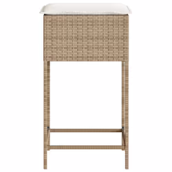 VidaXL 368321 sedia da esterno Terrazzo Seduta imbottita Rattan sintetico, Acciaio Crema, Bianco - Vista aggiuntiva 6