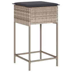 VidaXL 368322 sedia da esterno Terrazzo Seduta imbottita Rattan sintetico, Acciaio Grigio - Vista aggiuntiva 4