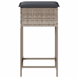 VidaXL 368322 sedia da esterno Terrazzo Seduta imbottita Rattan sintetico, Acciaio Grigio - Vista aggiuntiva 5