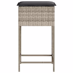 VidaXL 368322 sedia da esterno Terrazzo Seduta imbottita Rattan sintetico, Acciaio Grigio - Vista aggiuntiva 6