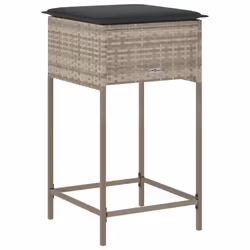 VidaXL 368322 sedia da esterno Terrazzo Seduta imbottita Rattan sintetico, Acciaio Grigio - Vista aggiuntiva 7