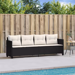 VidaXL 368326 sedia da esterno Salone Seduta imbottita Rattan sintetico, Acciaio Crema, Bianco
