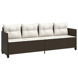 VidaXL 368327 sedia da esterno Salone Seduta imbottita Rattan sintetico, Acciaio Crema, Bianco