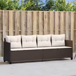 VidaXL 368327 sedia da esterno Salone Seduta imbottita Rattan sintetico, Acciaio Crema, Bianco