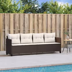 VidaXL 368327 sedia da esterno Salone Seduta imbottita Rattan sintetico, Acciaio Crema, Bianco