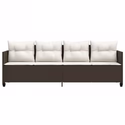 VidaXL 368327 sedia da esterno Salone Seduta imbottita Rattan sintetico, Acciaio Crema, Bianco - Vista aggiuntiva 4