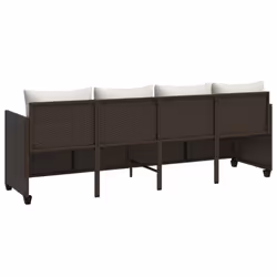 VidaXL 368327 sedia da esterno Salone Seduta imbottita Rattan sintetico, Acciaio Crema, Bianco - Vista aggiuntiva 6