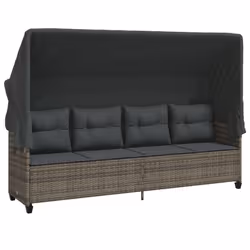 VidaXL 368328, Salone, Seduta imbottita, Rattan sintetico, Acciaio, Grigio, 110 kg, 2040 mm