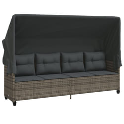 VidaXL 368328 sedia da esterno Salone Seduta imbottita Rattan sintetico, Acciaio Grigio