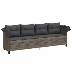 VidaXL 368328 sedia da esterno Salone Seduta imbottita Rattan sintetico, Acciaio Grigio - Vista aggiuntiva 4