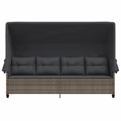 VidaXL 368328 sedia da esterno Salone Seduta imbottita Rattan sintetico, Acciaio Grigio - Vista aggiuntiva 5