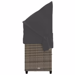 VidaXL 368328 sedia da esterno Salone Seduta imbottita Rattan sintetico, Acciaio Grigio - Vista aggiuntiva 6