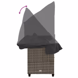 VidaXL 368328 sedia da esterno Salone Seduta imbottita Rattan sintetico, Acciaio Grigio - Vista aggiuntiva 8