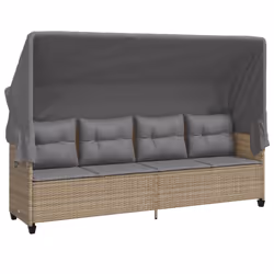 VidaXL 368329, Salone, Seduta imbottita, Rattan sintetico, Acciaio, Grigio, 110 kg, 2040 mm