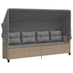 VidaXL 368329 sedia da esterno Salone Seduta imbottita Rattan sintetico, Acciaio Grigio