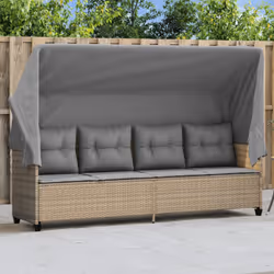 VidaXL 368329 sedia da esterno Salone Seduta imbottita Rattan sintetico, Acciaio Grigio
