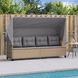 VidaXL 368329 sedia da esterno Salone Seduta imbottita Rattan sintetico, Acciaio Grigio