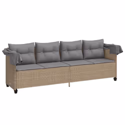 VidaXL 368329 sedia da esterno Salone Seduta imbottita Rattan sintetico, Acciaio Grigio - Vista aggiuntiva 4