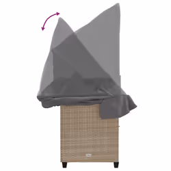 VidaXL 368329 sedia da esterno Salone Seduta imbottita Rattan sintetico, Acciaio Grigio - Vista aggiuntiva 8