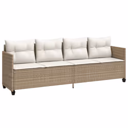 VidaXL 368330, Salone, Seduta imbottita, Rattan sintetico, Acciaio, Crema, Bianco, 110 kg, 2040 mm