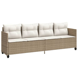 VidaXL 368330 sedia da esterno Salone Seduta imbottita Rattan sintetico, Acciaio Crema, Bianco