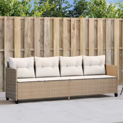 VidaXL 368330 sedia da esterno Salone Seduta imbottita Rattan sintetico, Acciaio Crema, Bianco