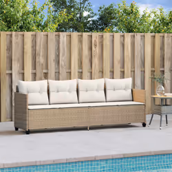 VidaXL 368330 sedia da esterno Salone Seduta imbottita Rattan sintetico, Acciaio Crema, Bianco