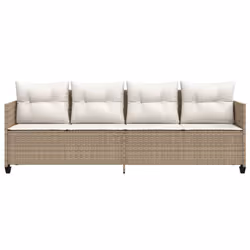 VidaXL 368330 sedia da esterno Salone Seduta imbottita Rattan sintetico, Acciaio Crema, Bianco - Vista aggiuntiva 4