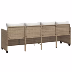 VidaXL 368330 sedia da esterno Salone Seduta imbottita Rattan sintetico, Acciaio Crema, Bianco - Vista aggiuntiva 6