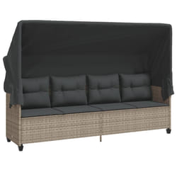 VidaXL 368331 sedia da esterno Salone Seduta imbottita Rattan sintetico, Acciaio Grigio