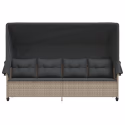 VidaXL 368331 sedia da esterno Salone Seduta imbottita Rattan sintetico, Acciaio Grigio - Vista aggiuntiva 5