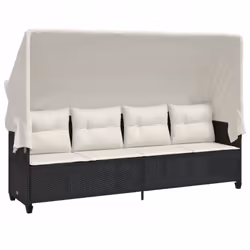 VidaXL 368335, Salone, Seduta imbottita, Rattan sintetico, Acciaio, Crema, Bianco, 110 kg, 2 m