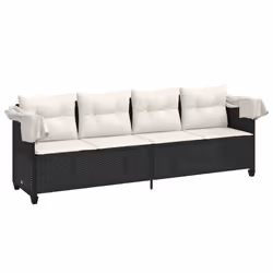 VidaXL 368335 sedia da esterno Salone Seduta imbottita Rattan sintetico, Acciaio Crema, Bianco - Vista aggiuntiva 4