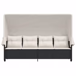 VidaXL 368335 sedia da esterno Salone Seduta imbottita Rattan sintetico, Acciaio Crema, Bianco - Vista aggiuntiva 5