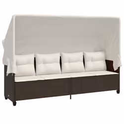 VidaXL 368336, Salone, Seduta imbottita, Rattan sintetico, Acciaio, Crema, Bianco, 110 kg, 2 m