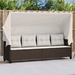 VidaXL 368336 sedia da esterno Salone Seduta imbottita Rattan sintetico, Acciaio Crema, Bianco