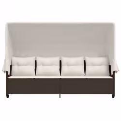 VidaXL 368336 sedia da esterno Salone Seduta imbottita Rattan sintetico, Acciaio Crema, Bianco - Vista aggiuntiva 5