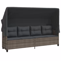 VidaXL 368337, Salone, Seduta imbottita, Rattan sintetico, Acciaio, Grigio, 110 kg, 2 m